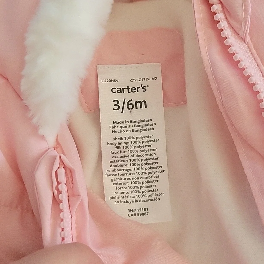Carters Rainbow Snowsuit Bunting‎ One Piece Pink 3/6 month